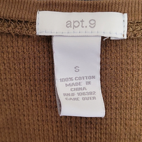 🍂3/$10 Apt. 9 Brown "Pure Love" Long-sleeve Waffle-knit Top - Picture 3 of 11